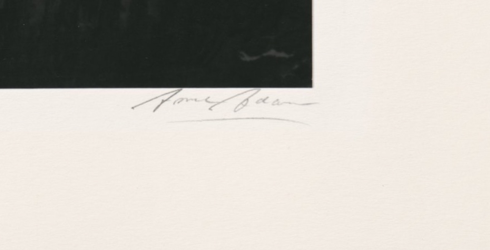 Ansel Adams's pencil signature on this mount