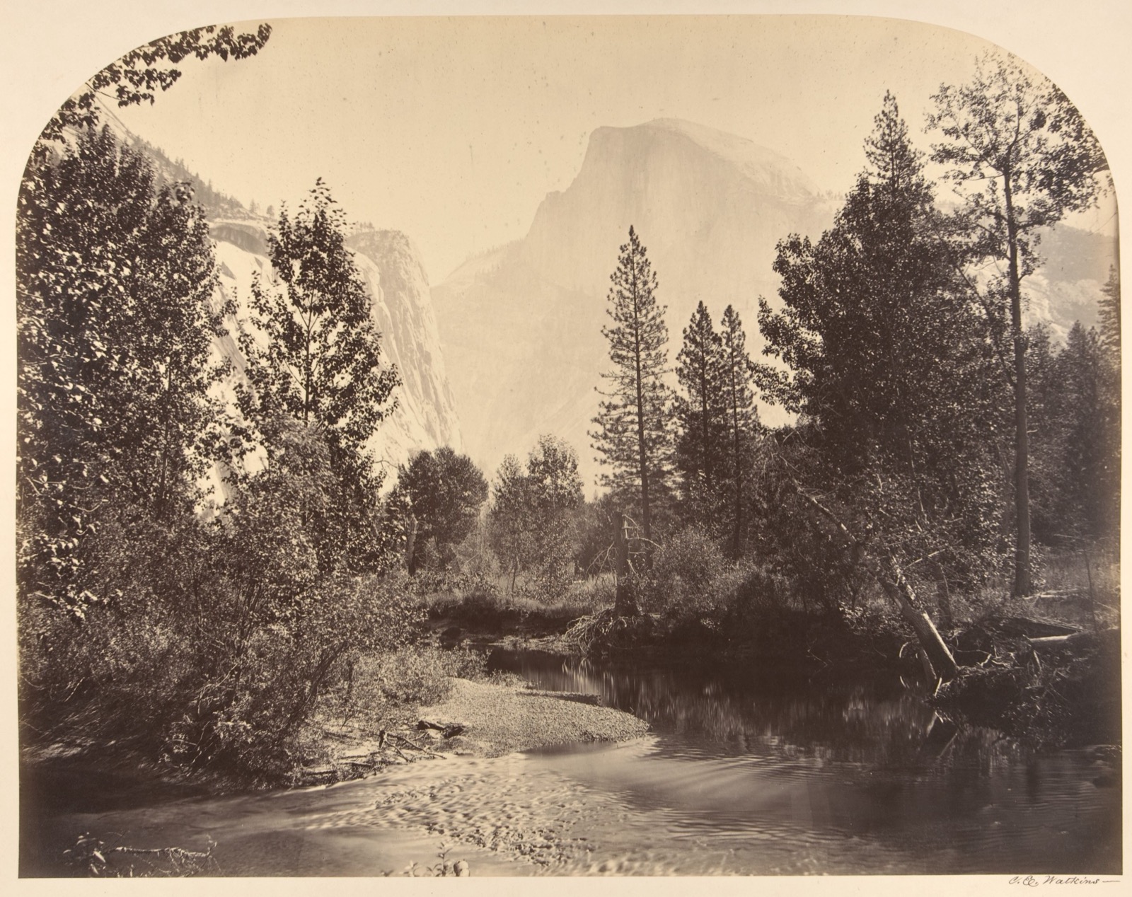 Carleton Watkins's 1861 mammoth-plate photograph of Half Dome