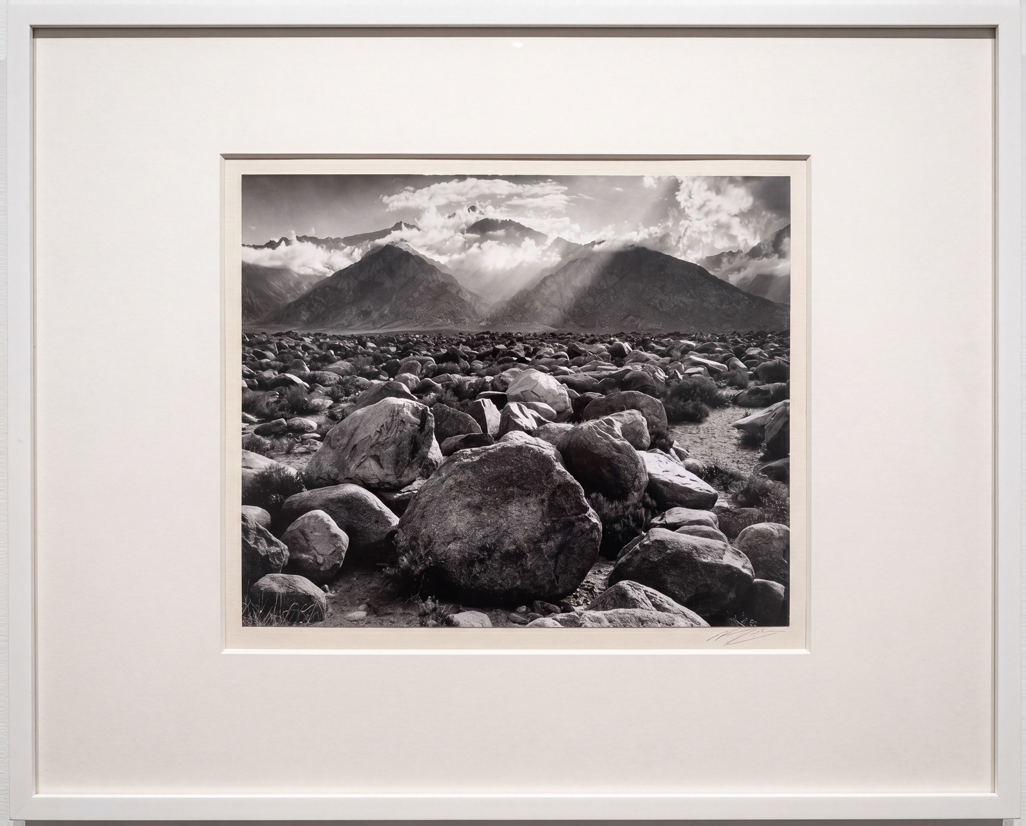 The print framed — a composite: a frame added around the untouched plate