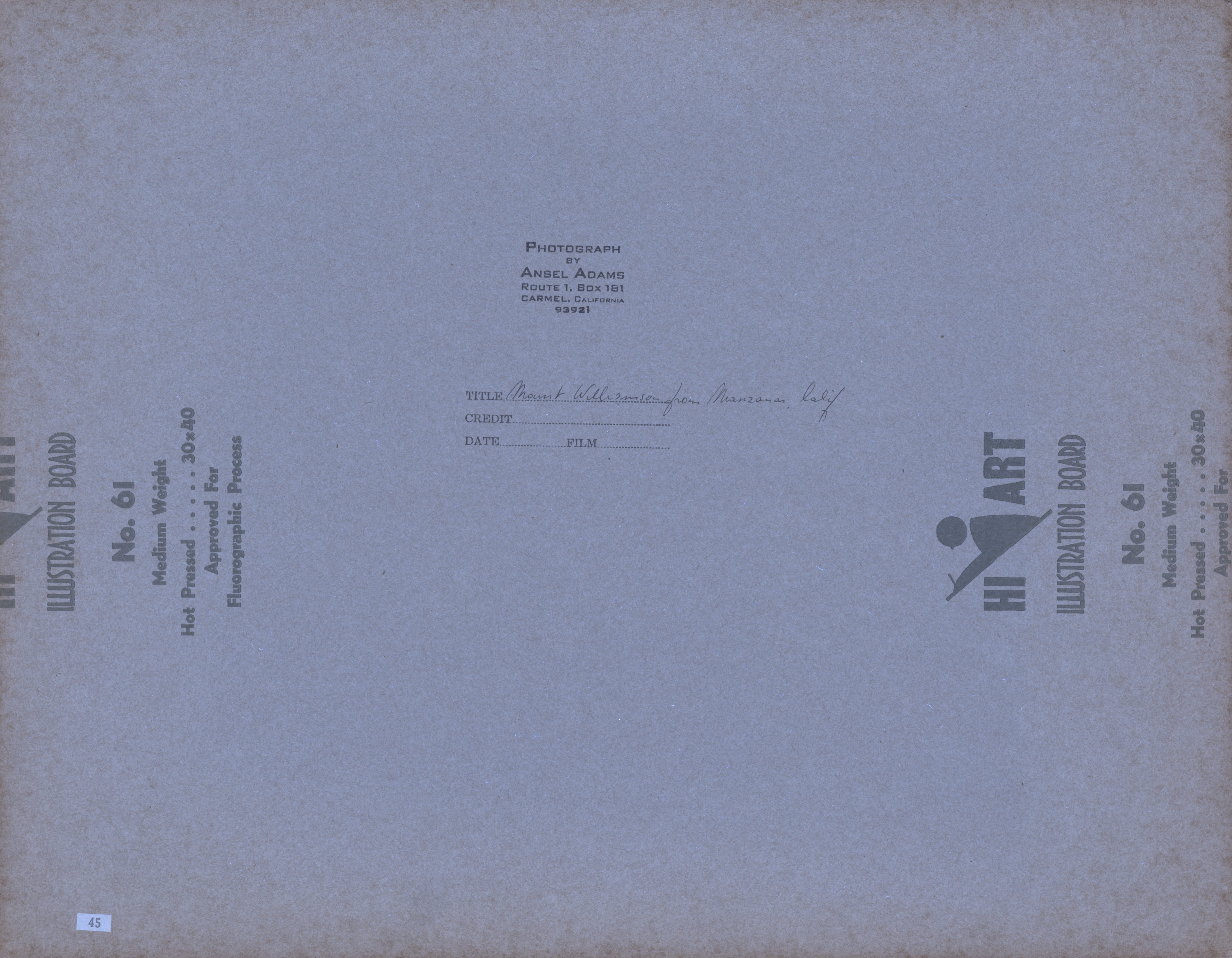 Ultraviolet — verso · Mount Williamson, Sierra Nevada, from Manzanar