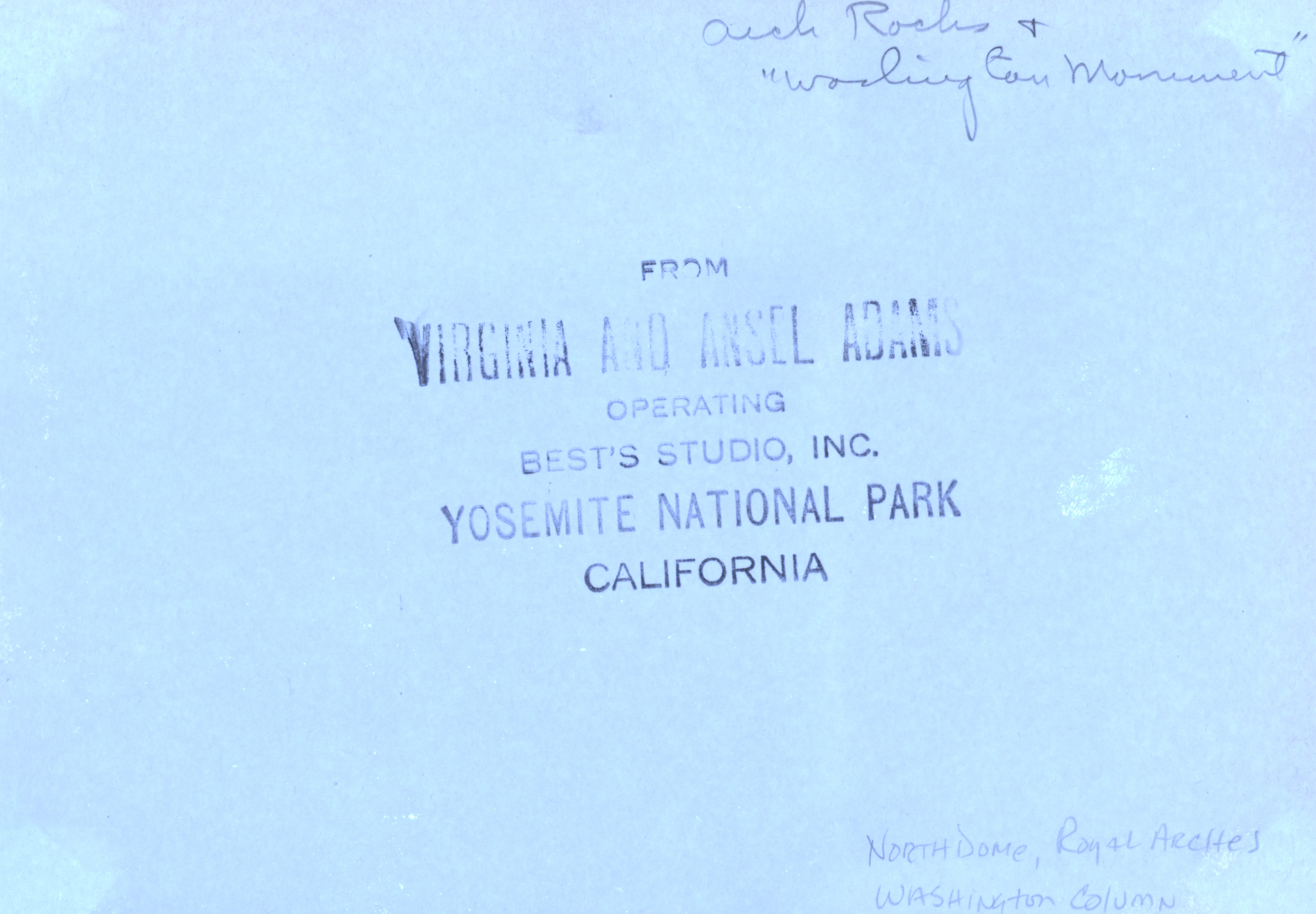 Ultraviolet — verso · North Dome, Royal Arches, Washington Column, Winter