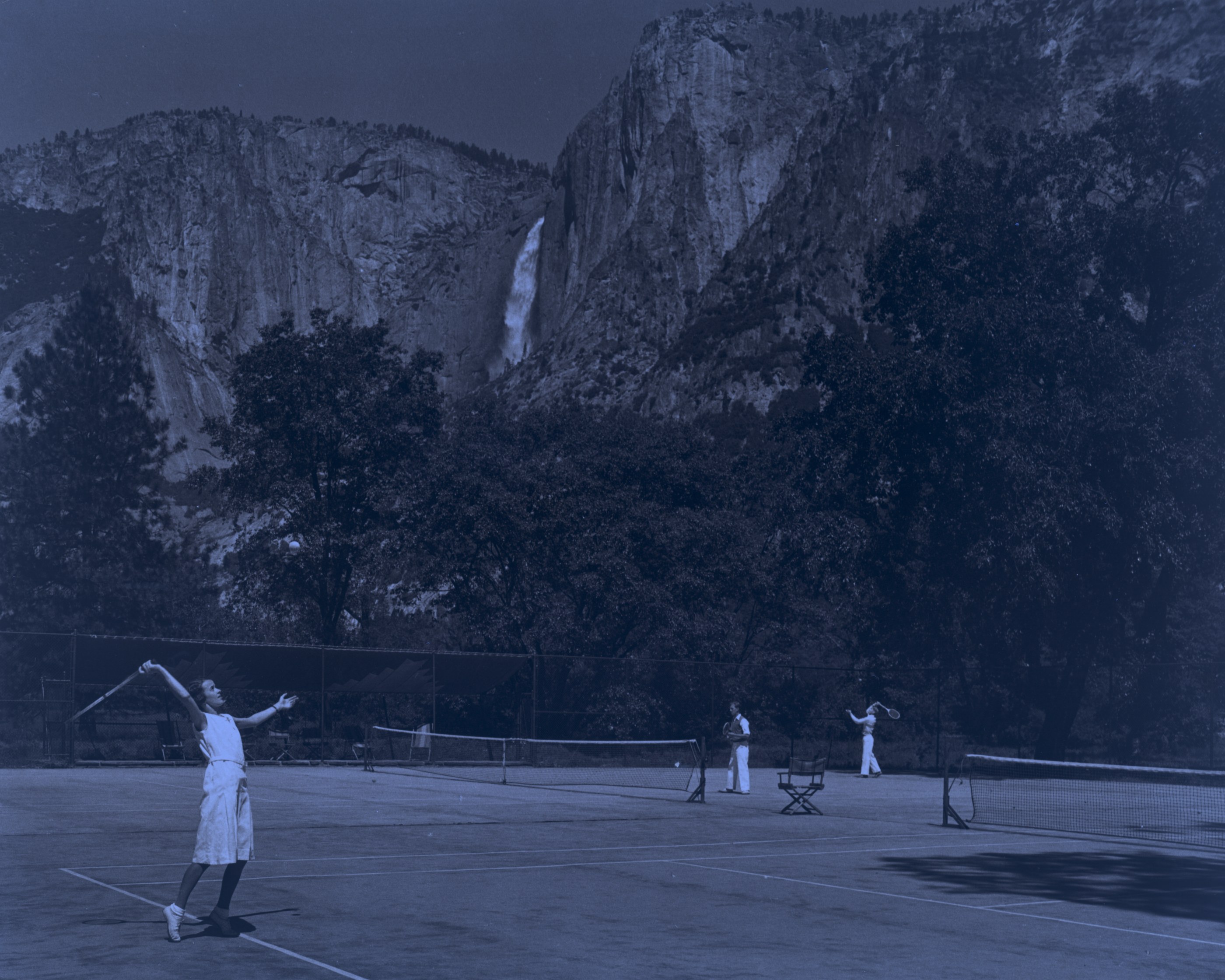 Ultraviolet-induced fluorescence — Tennis Courts, Yosemite Valley